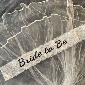 Bride To Be Sash and Veil